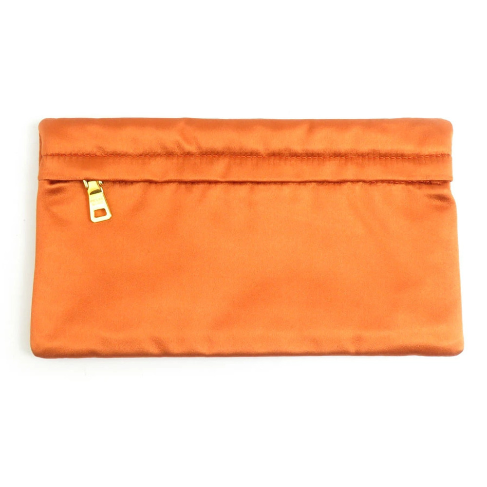 Prada Pouch Clutch satin orange